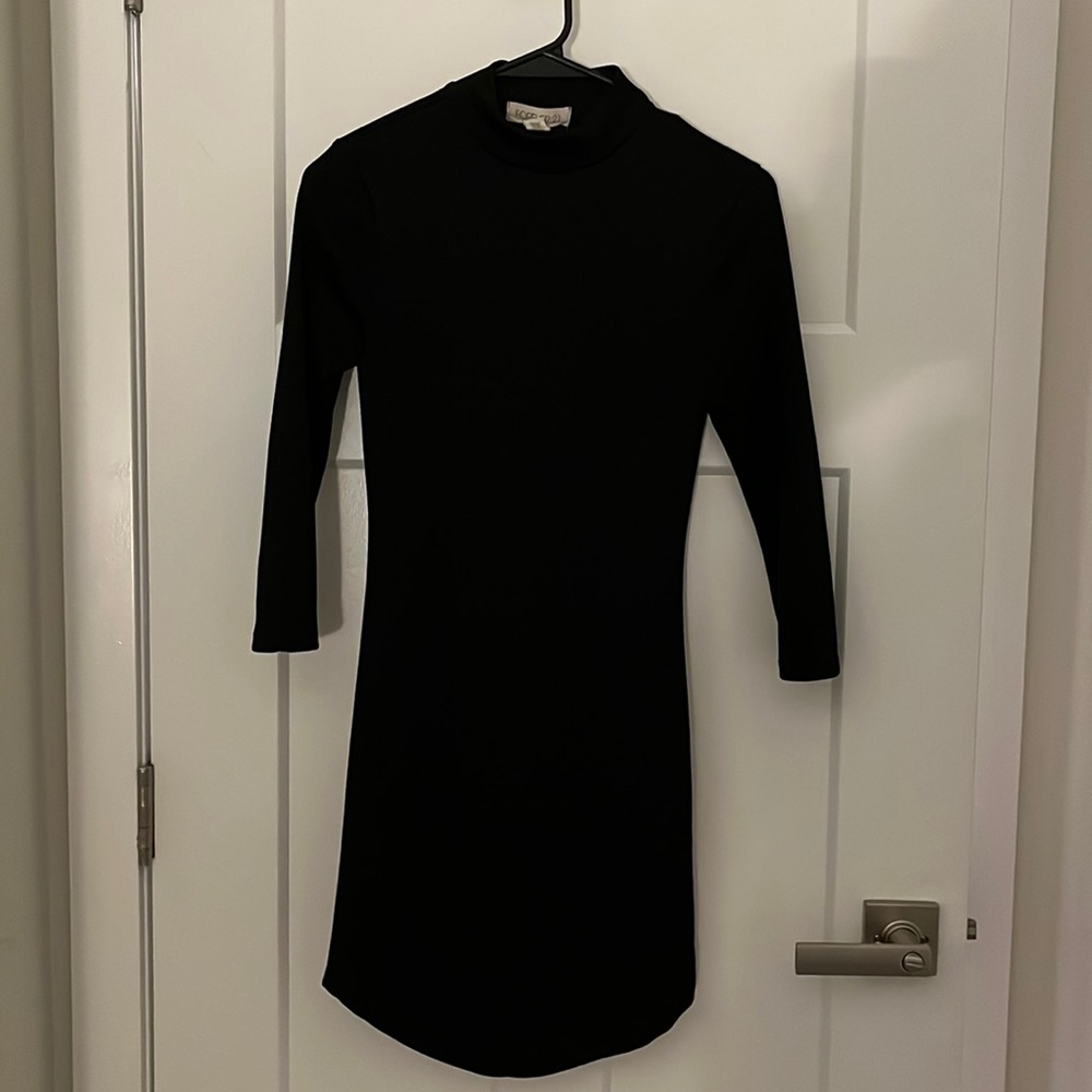 Black high neck sleek dress